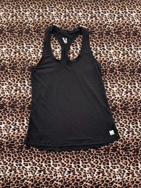 vuori black racerback tank top
